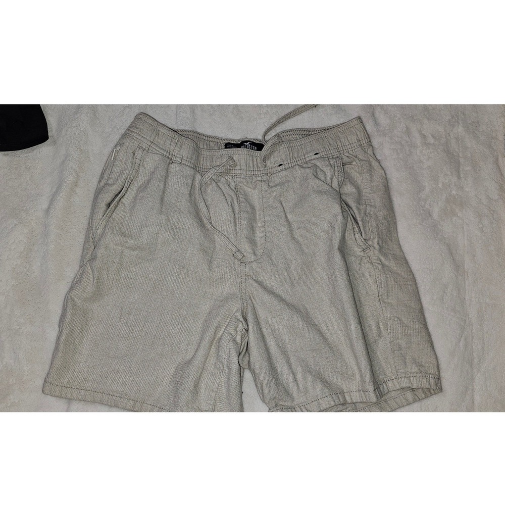 Hollister Epic Flex Jogger Shorts Tan Khaki Elastic Waist Drawstring Womens S